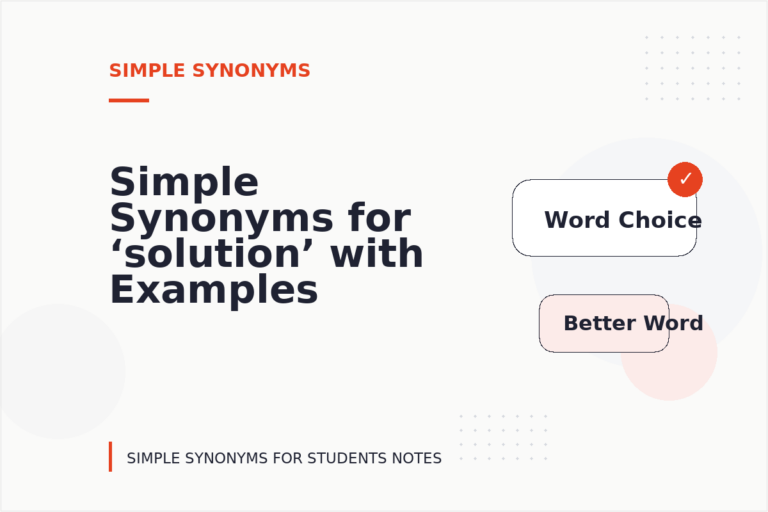 Simple Synonyms for ‘solution’ with Examples