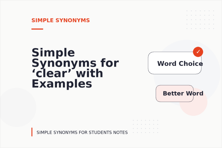Simple Synonyms for ‘clear’ with Examples