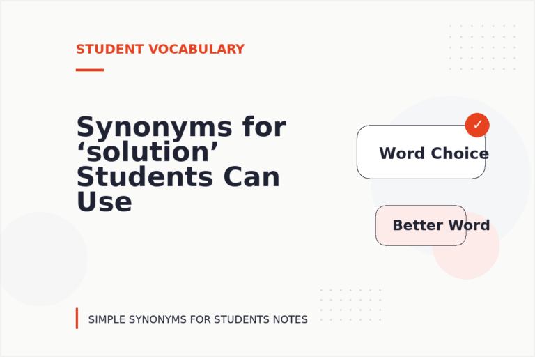 Synonyms for ‘solution’ Students Can Use