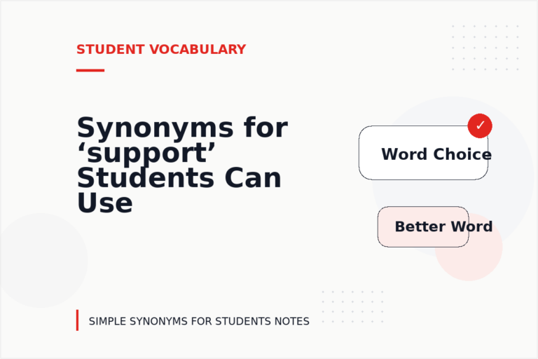 Synonyms for ‘support’ Students Can Use